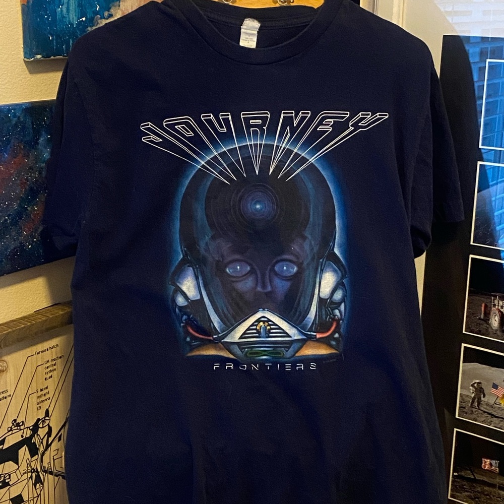 Journey: Frontiers album cover band tee, size L